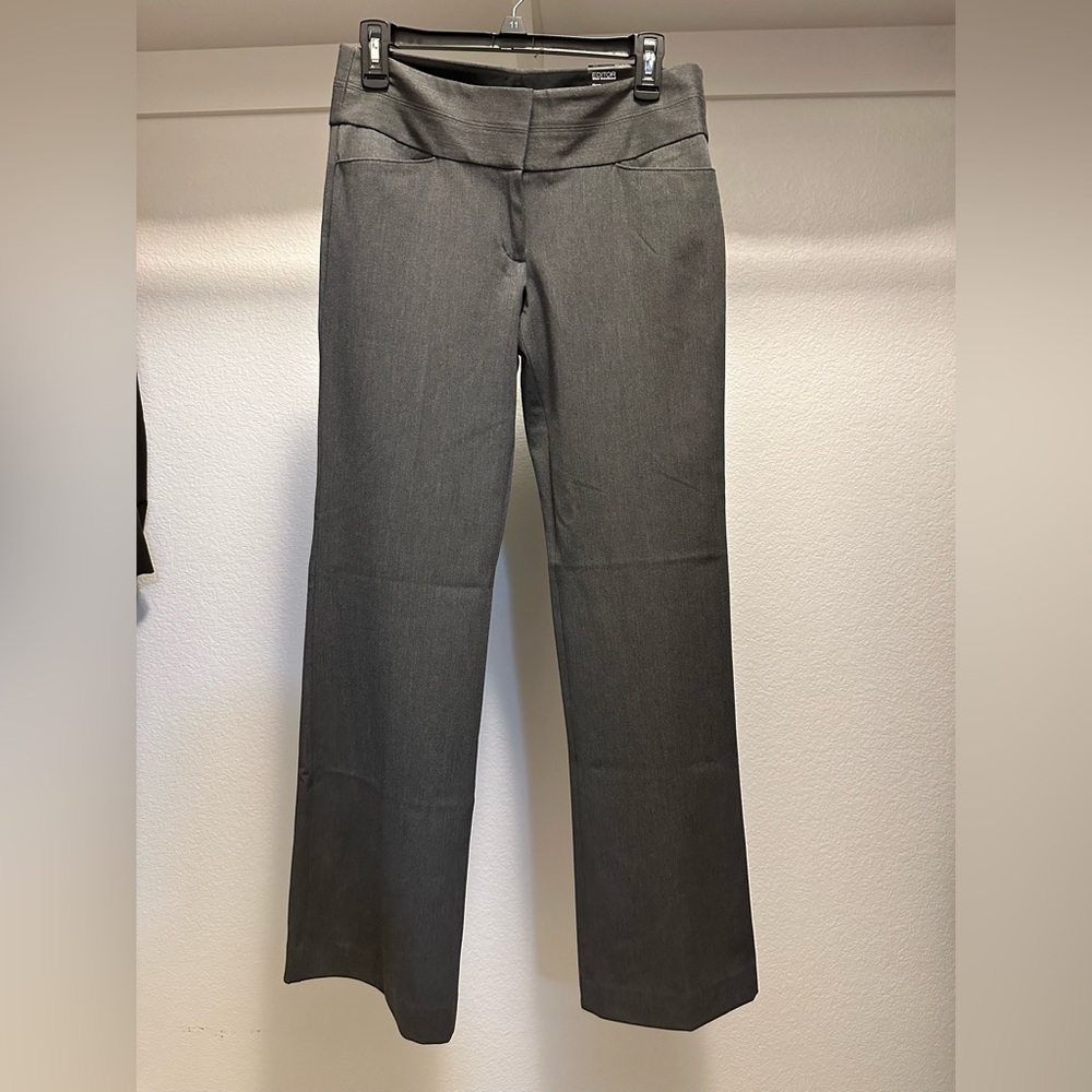 Express Women's Charcoal Straight-Leg  Pants A